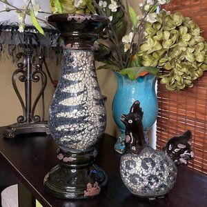 2-piece desk or table decor candle holder